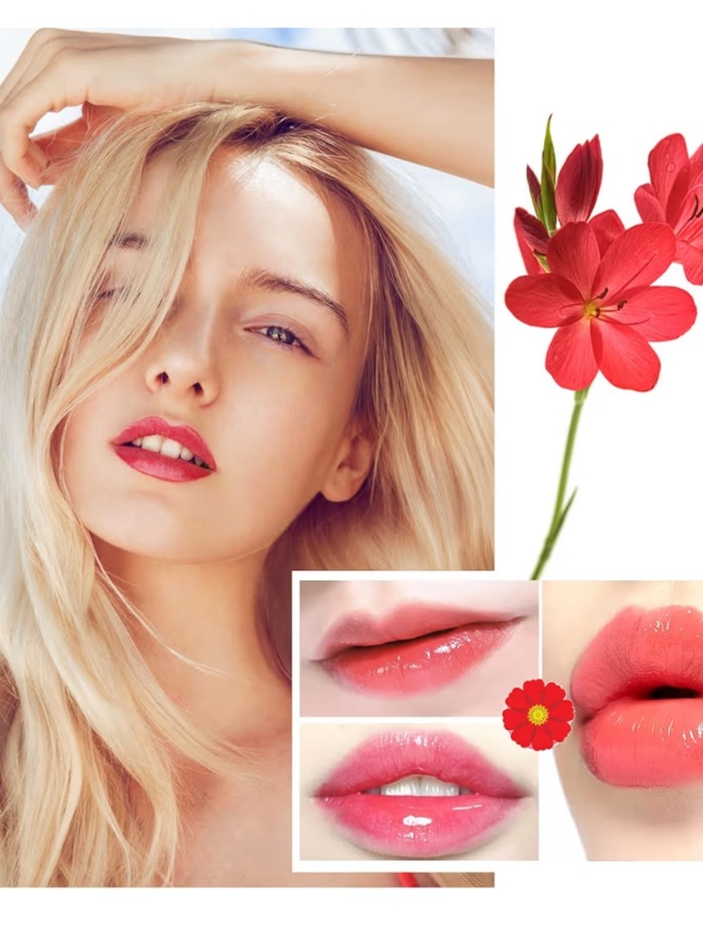 Pink Floral Jelly Lipstick - Hydrating Sheer Tint - Picture 4 of 4
